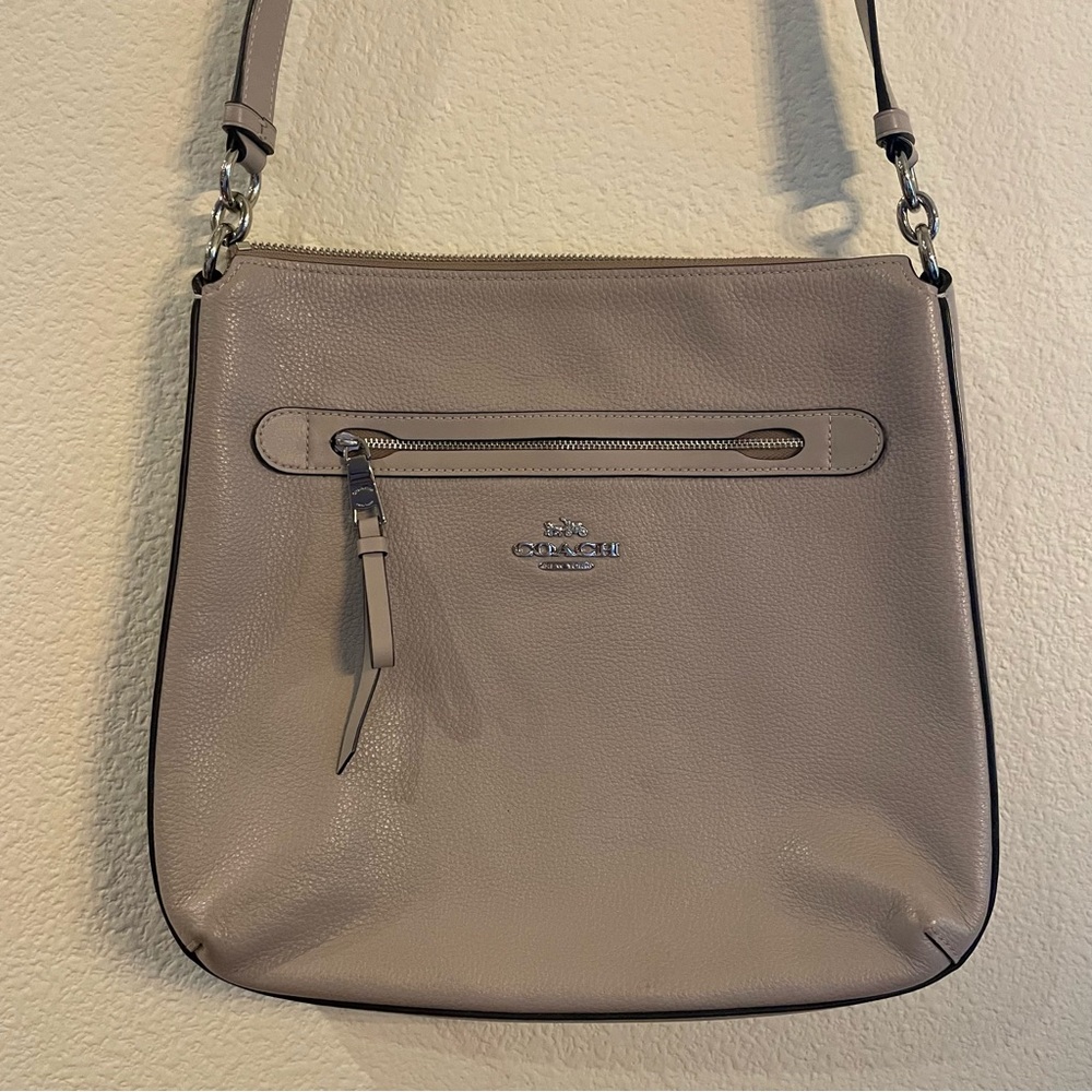 Coach Taupe Leather Crossbody Bag